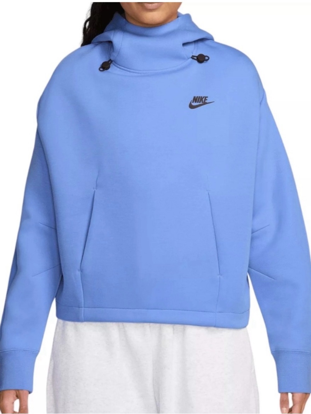 Nike Tech Women’s Pack Hoodie Light Blue Funnel Neck Pullover Size L
